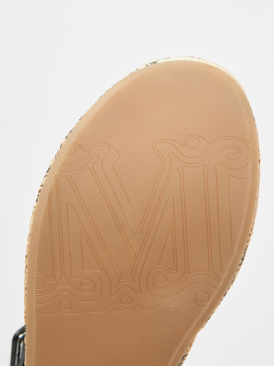 Max Mara Slope Heel Sandals In Nude