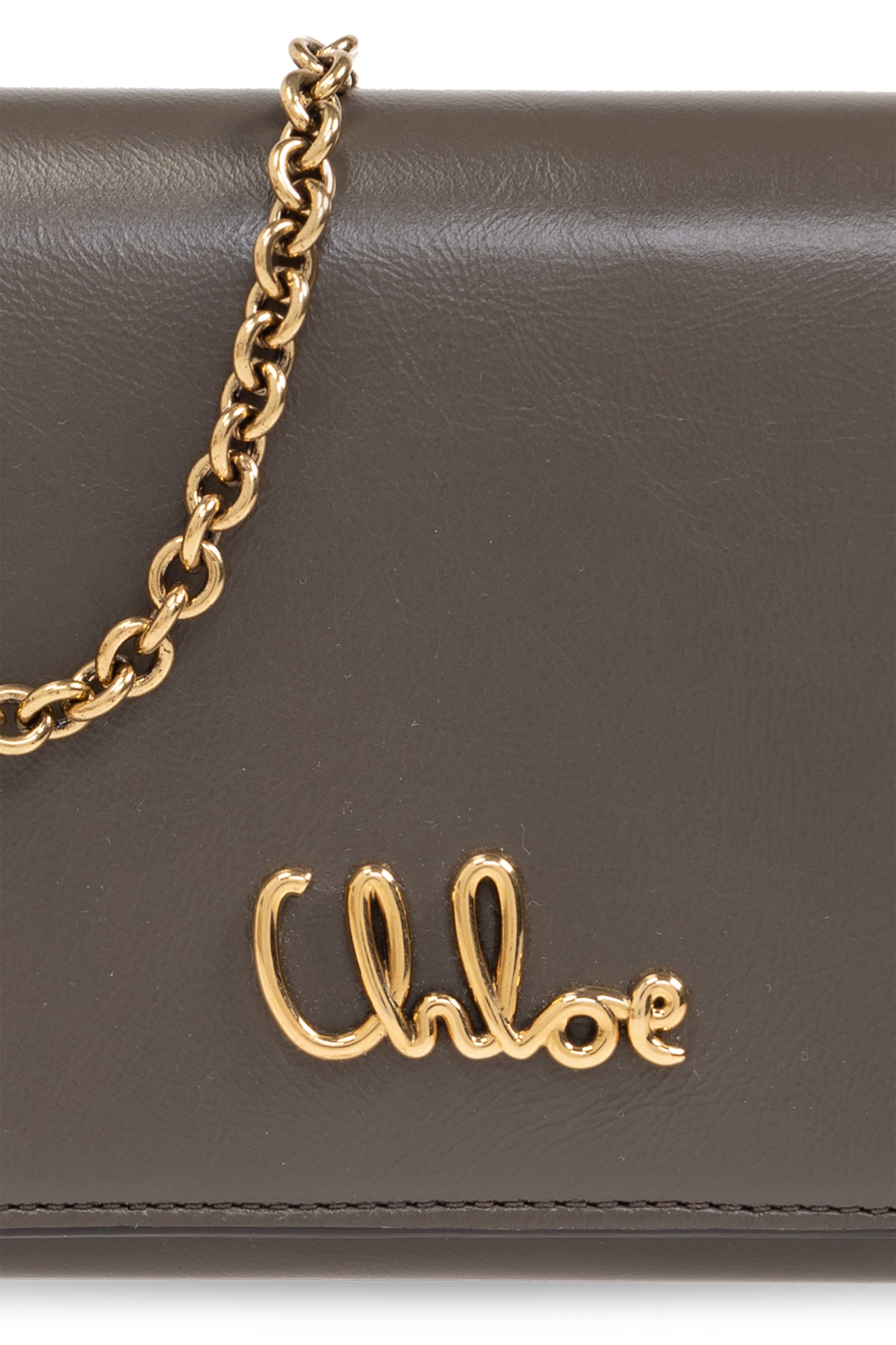 Chloé Iconic Flap Chain Wallet In Brown