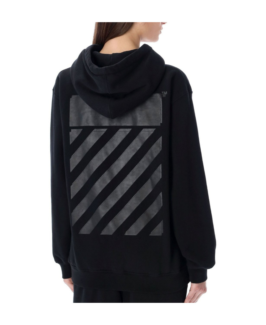 OFF-WHITE DIAG-PRINT COTTON HOODIE