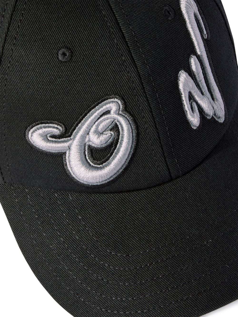 Off-white Embroidered Cotton Cap In Black