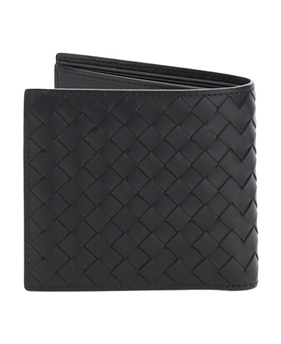 Bottega Veneta Intrecciato Weave Bifold Wallet In Black