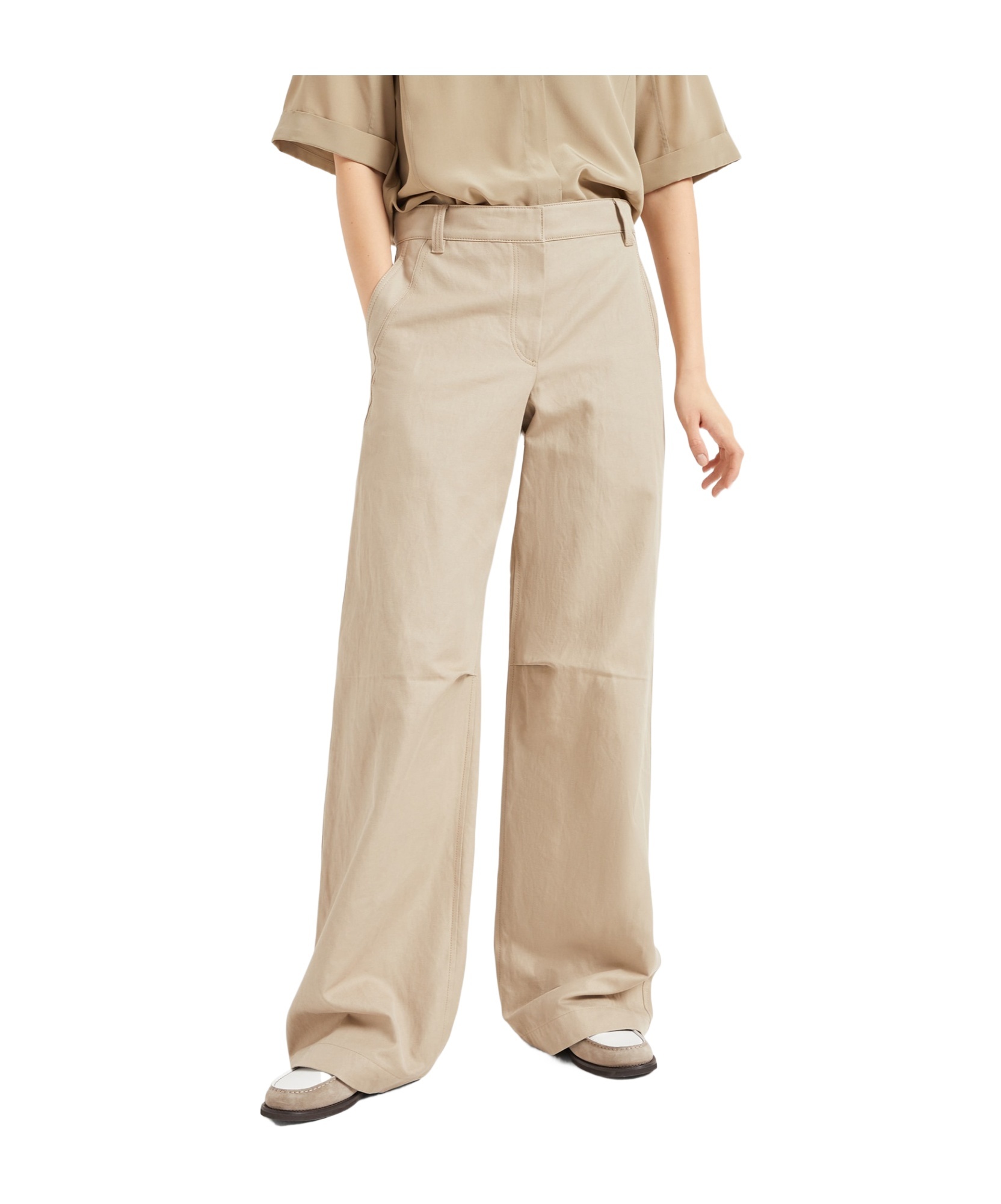 Brunello Cucinelli Ergonomic Trousers In Nude