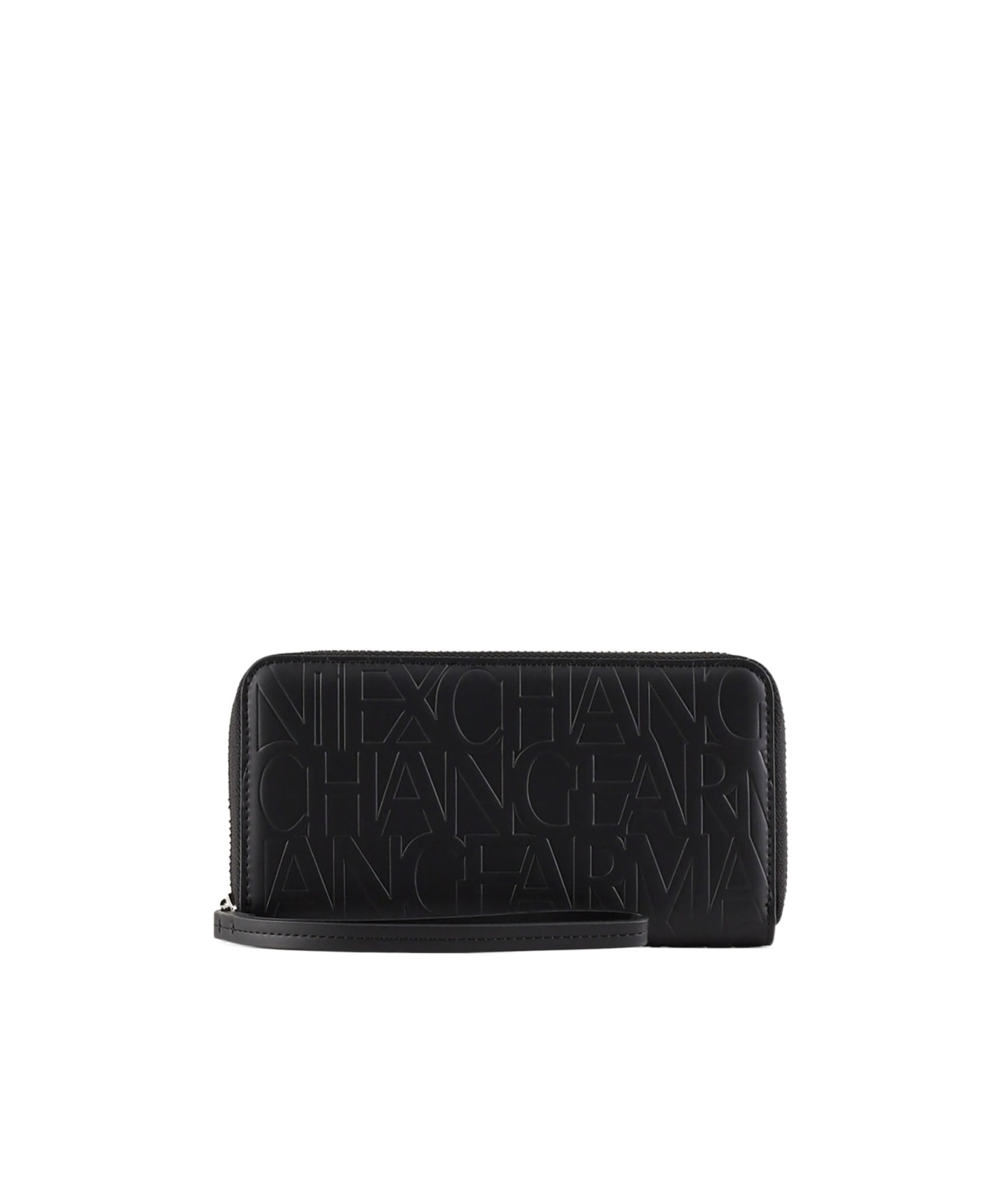Armani Exchange Embossed Logo Zip-around Wallet In Black