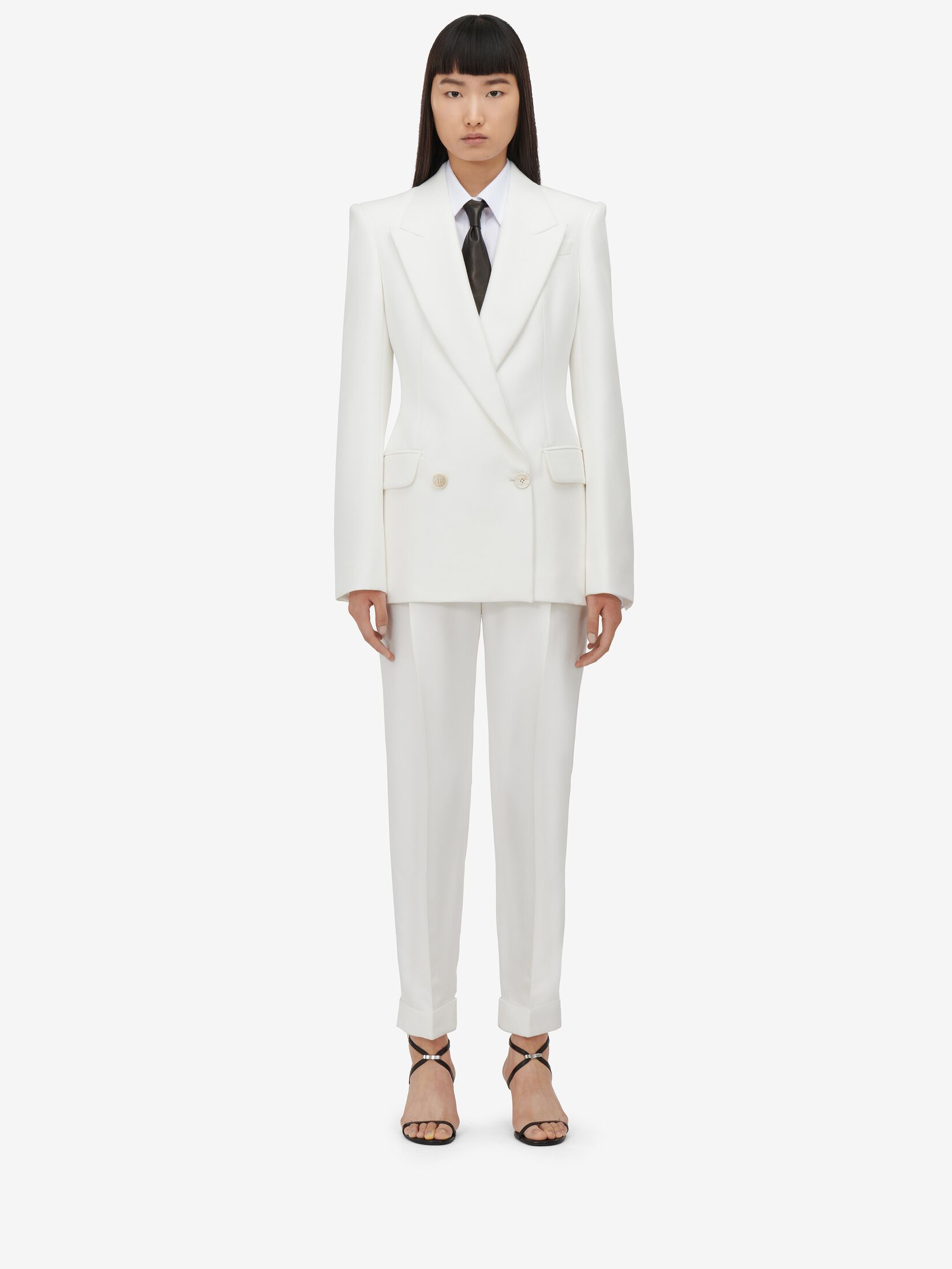 Alexander Mcqueen Slim Peg Trousers In White
