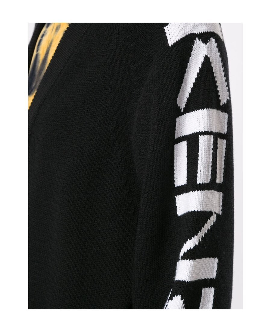 Kenzo Black Logo Zipper Casual Jacket In Black