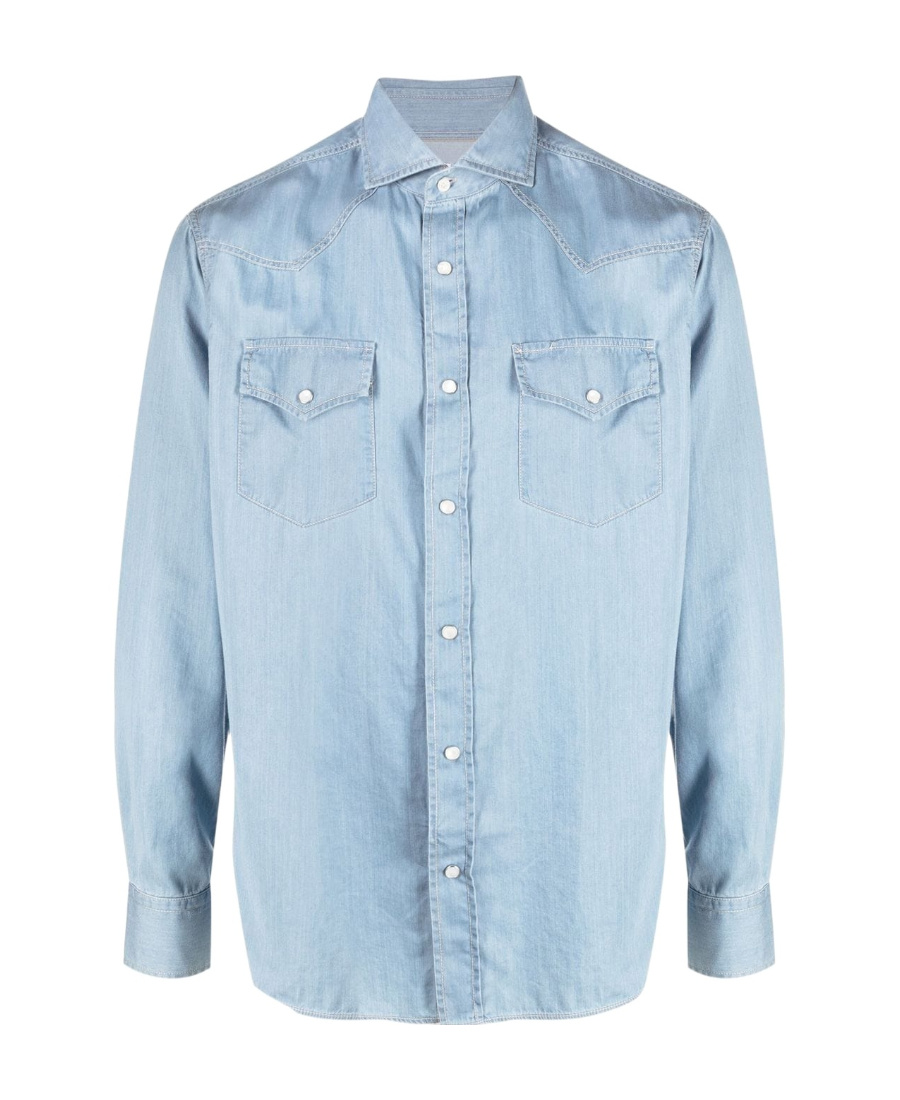 Brunello Cucinelli Button-up Denim Shirt In Blue
