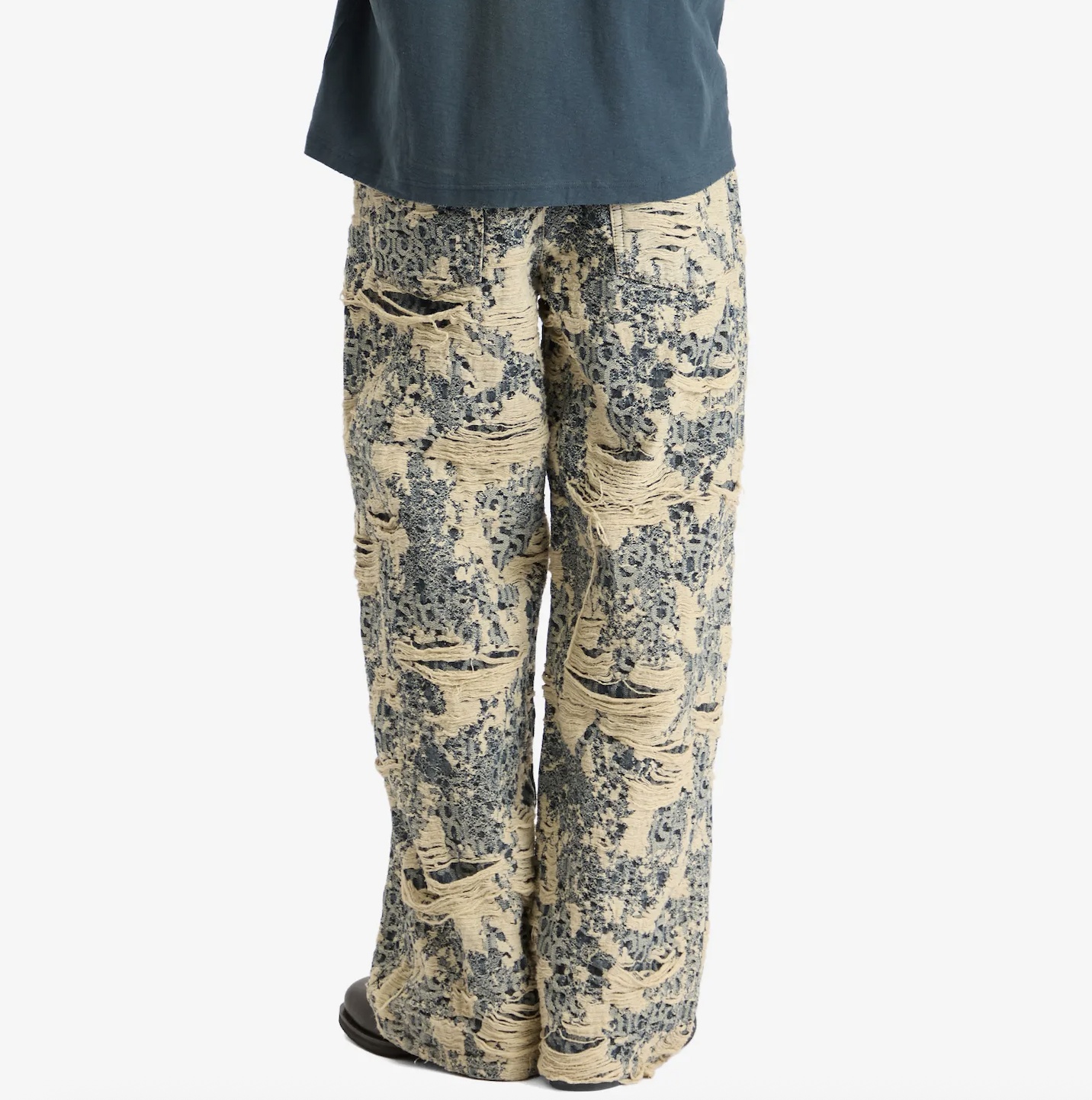 Acne Studios 1981 Distressed Monogram Jeans In Neutral