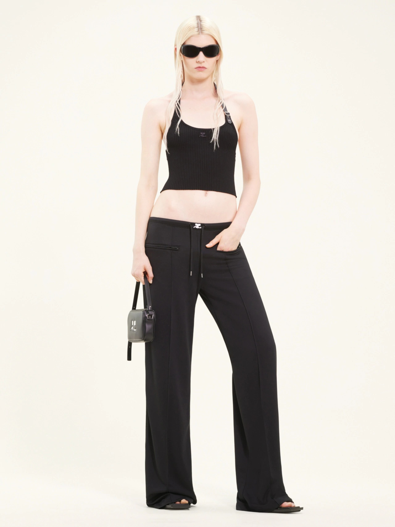 Shop Courrèges Interlock Track Pants In Black