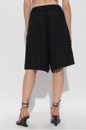 Dries Van Noten Textured Embellished Shorts In Black