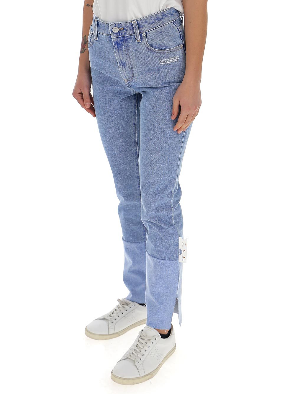 Off-white High-rise Straight-leg Jeans In Multicolor
