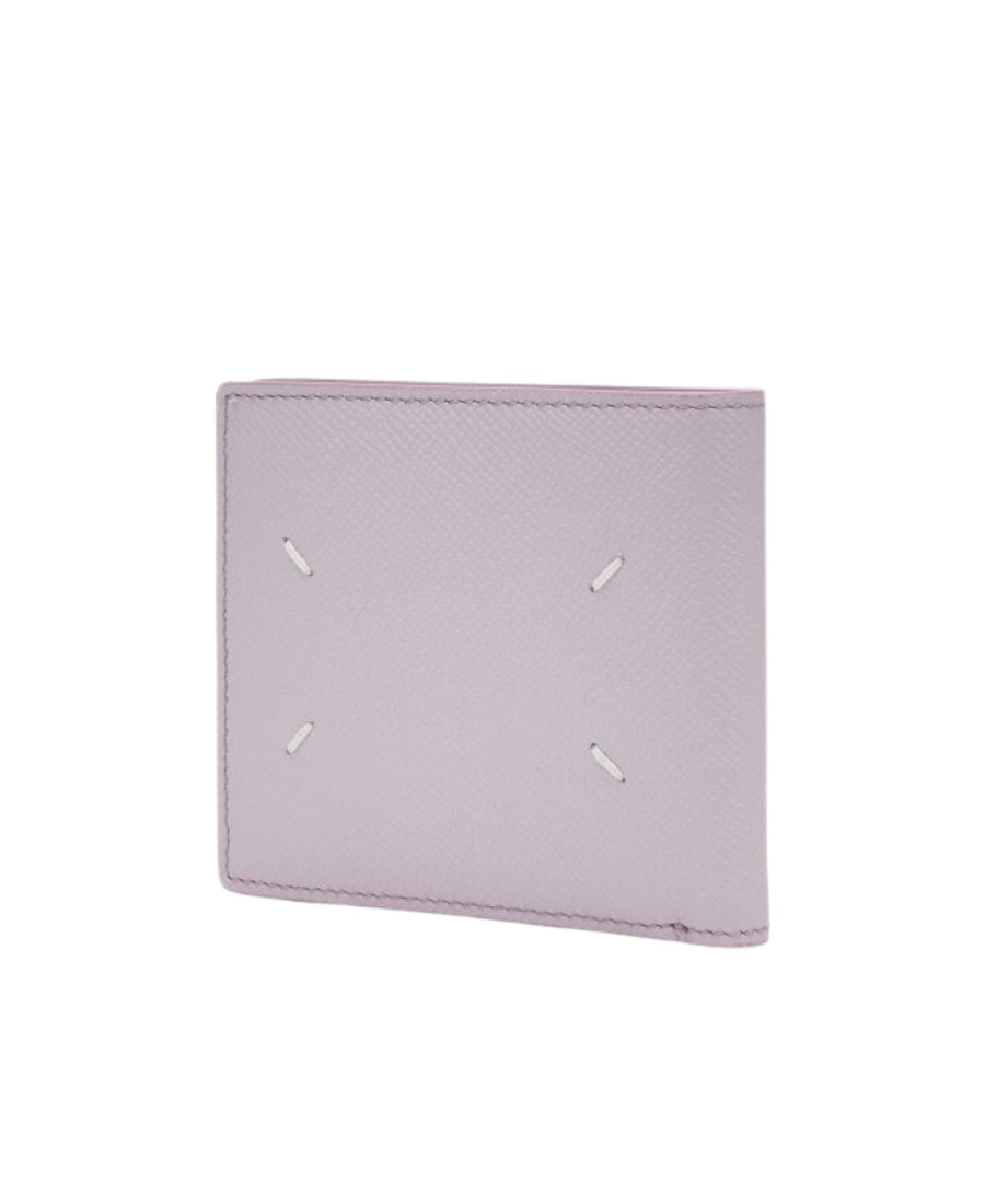 Maison Margiela Four-stitch Bi-fold Leather Wallet In Pink