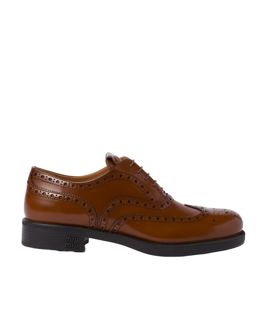 Miu Miu X Church's Leather Oxford Brogues In Brown