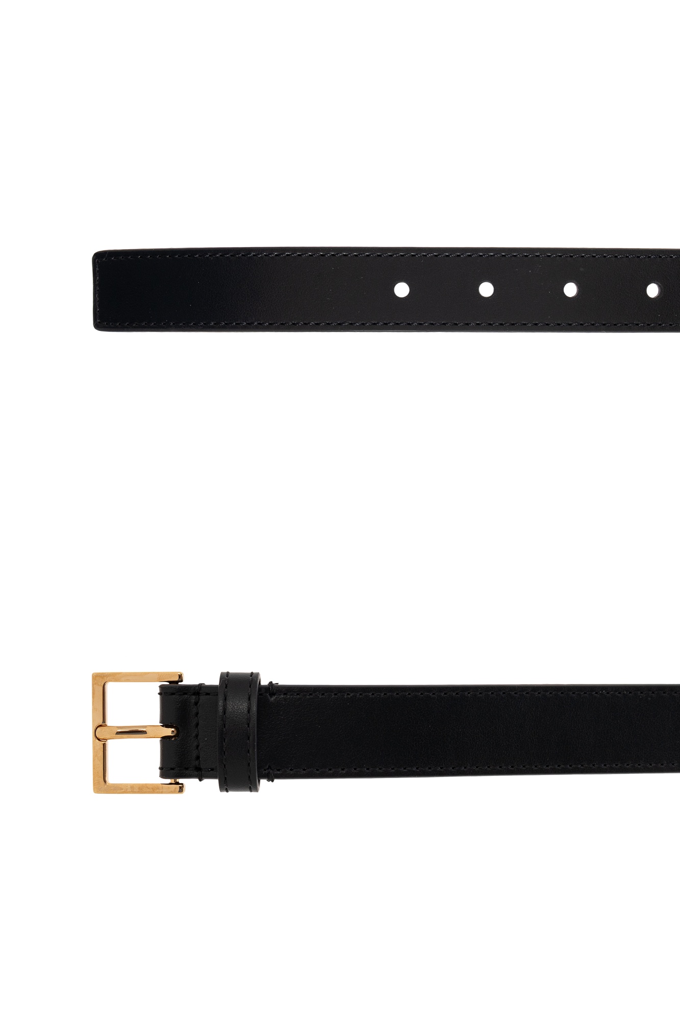 Versace Metal Logo Lettering Leather Belt In Black