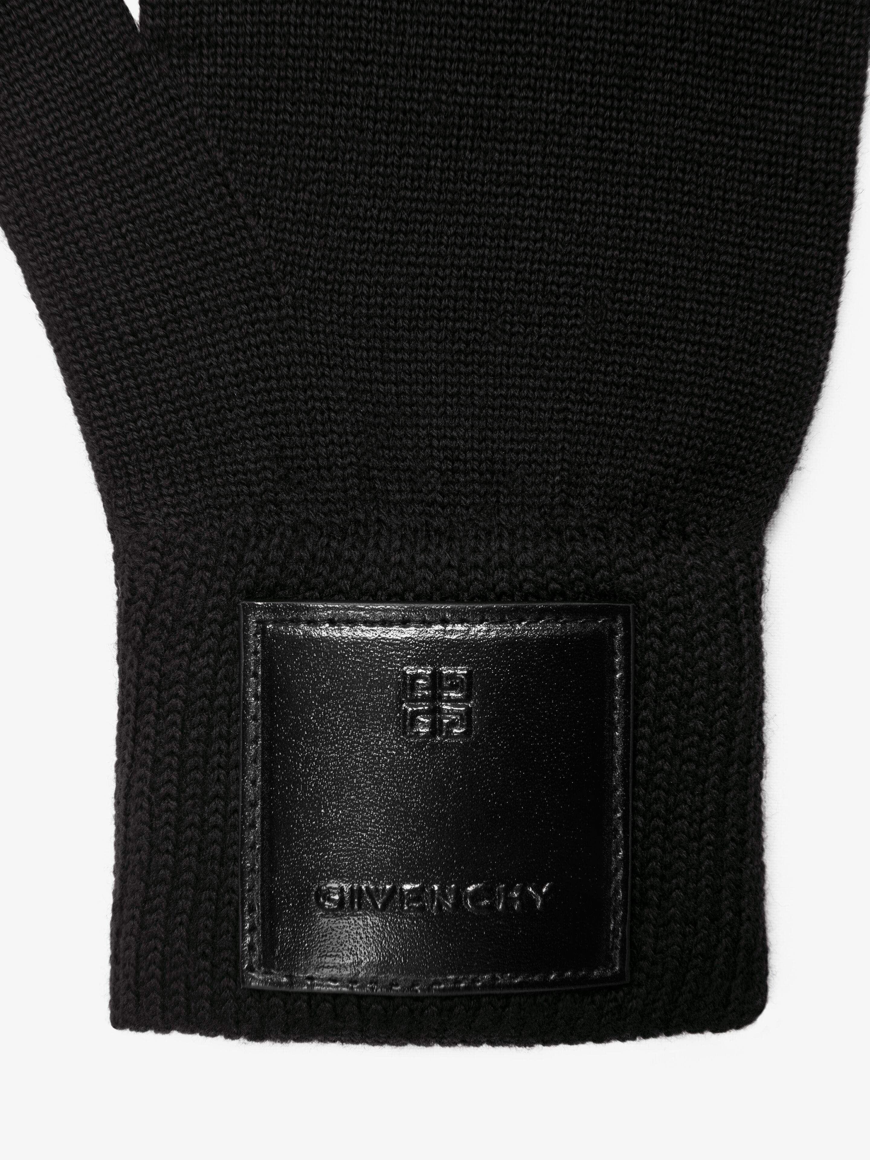 Givenchy Logo-embroidered Knitted Gloves In Black