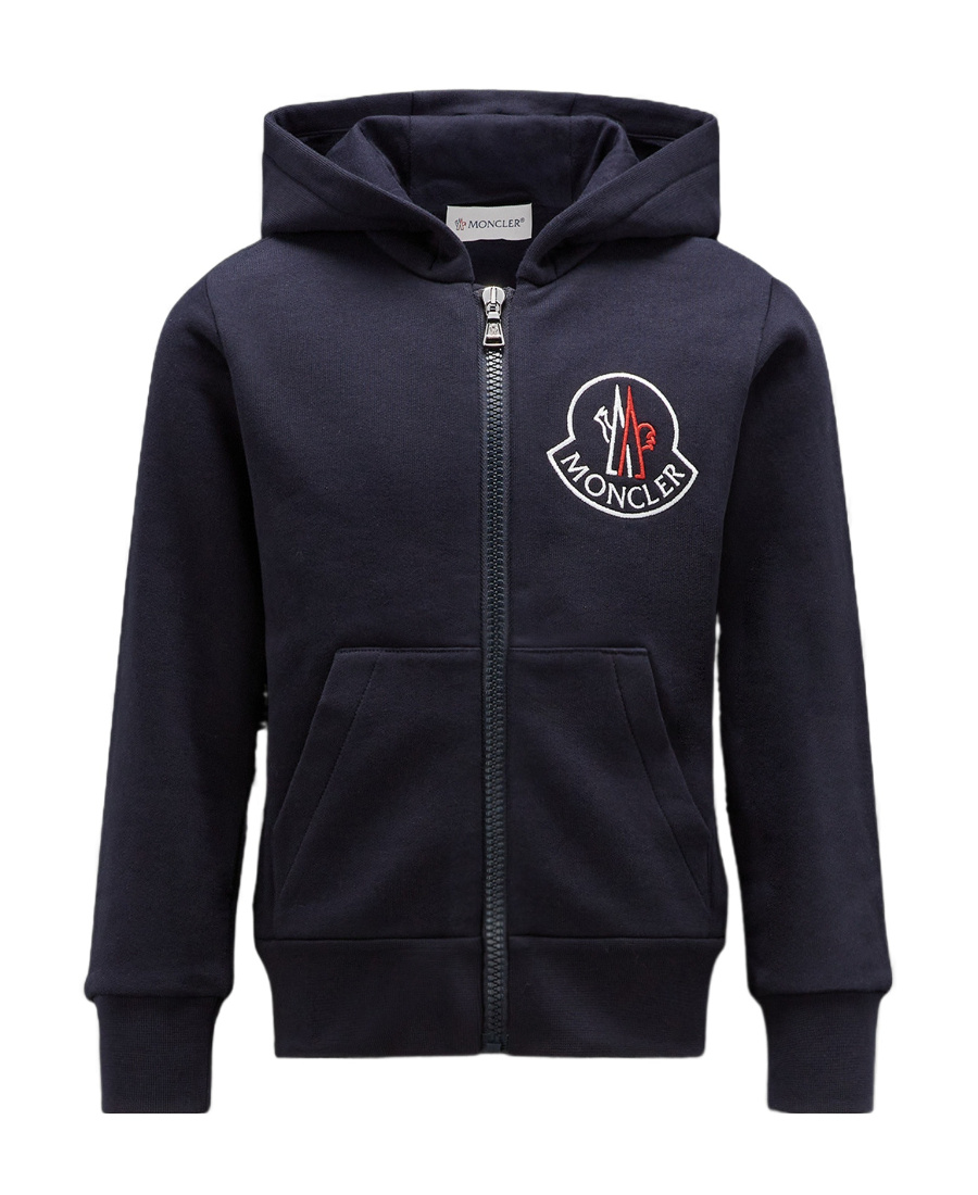 Moncler Logo-patch Zip-fastening Hoodie In Blue | ModeSens
