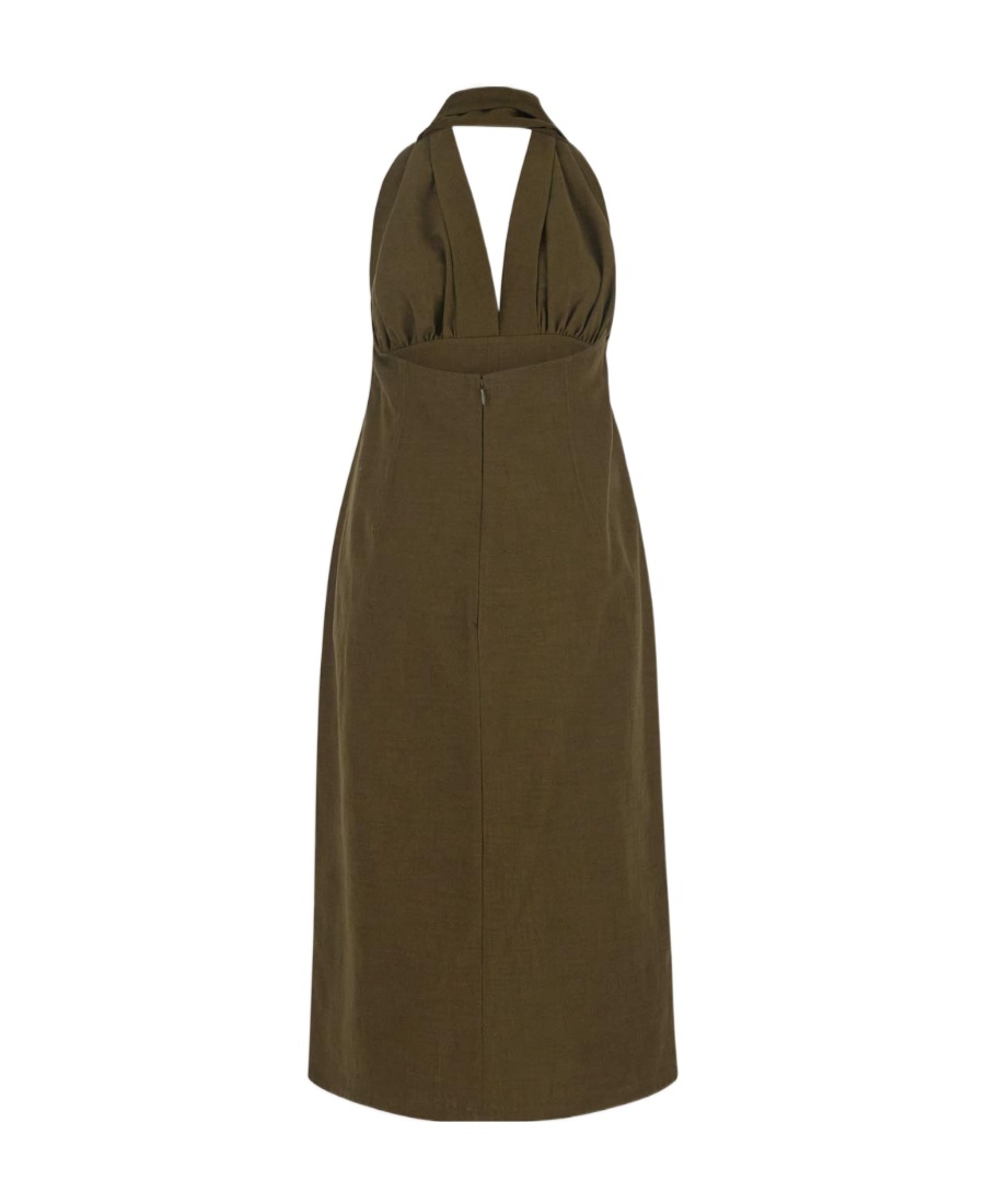 Shop Bottega Veneta Sleeveless Dress In Green