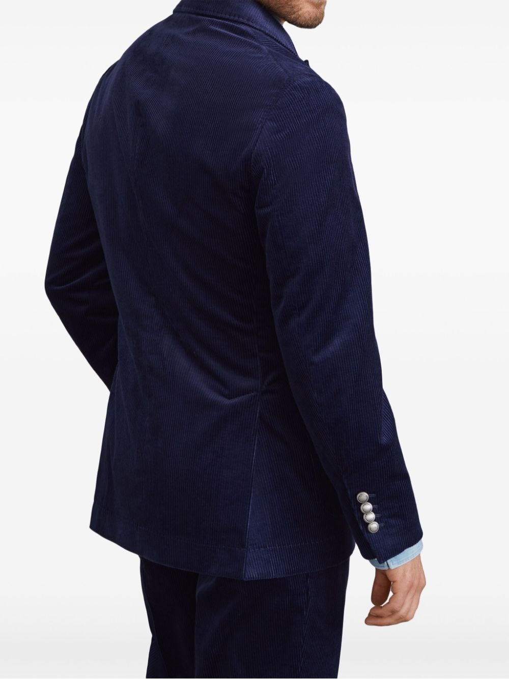 Brunello Cucinelli Corduroy Double-breasted Jacket Peak Lapels In Black