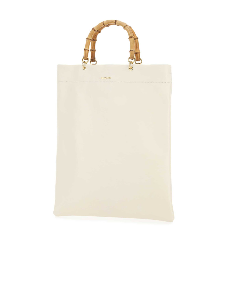 Jil Sander Crocodile-effect Leather Tote In White