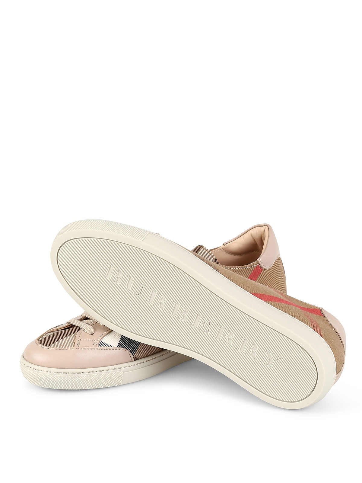 Burberry Checkered Leisure Sports Shoes In Nude