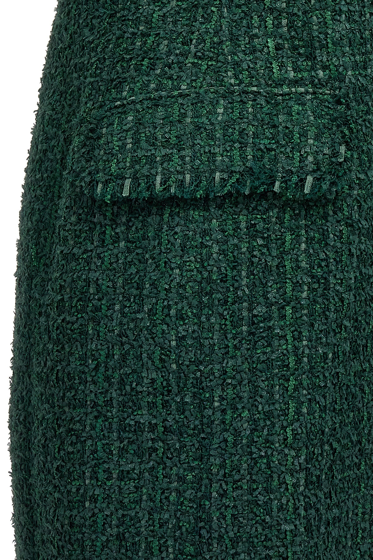 Balmain Button-embellished Tweed Mini Dress In Green