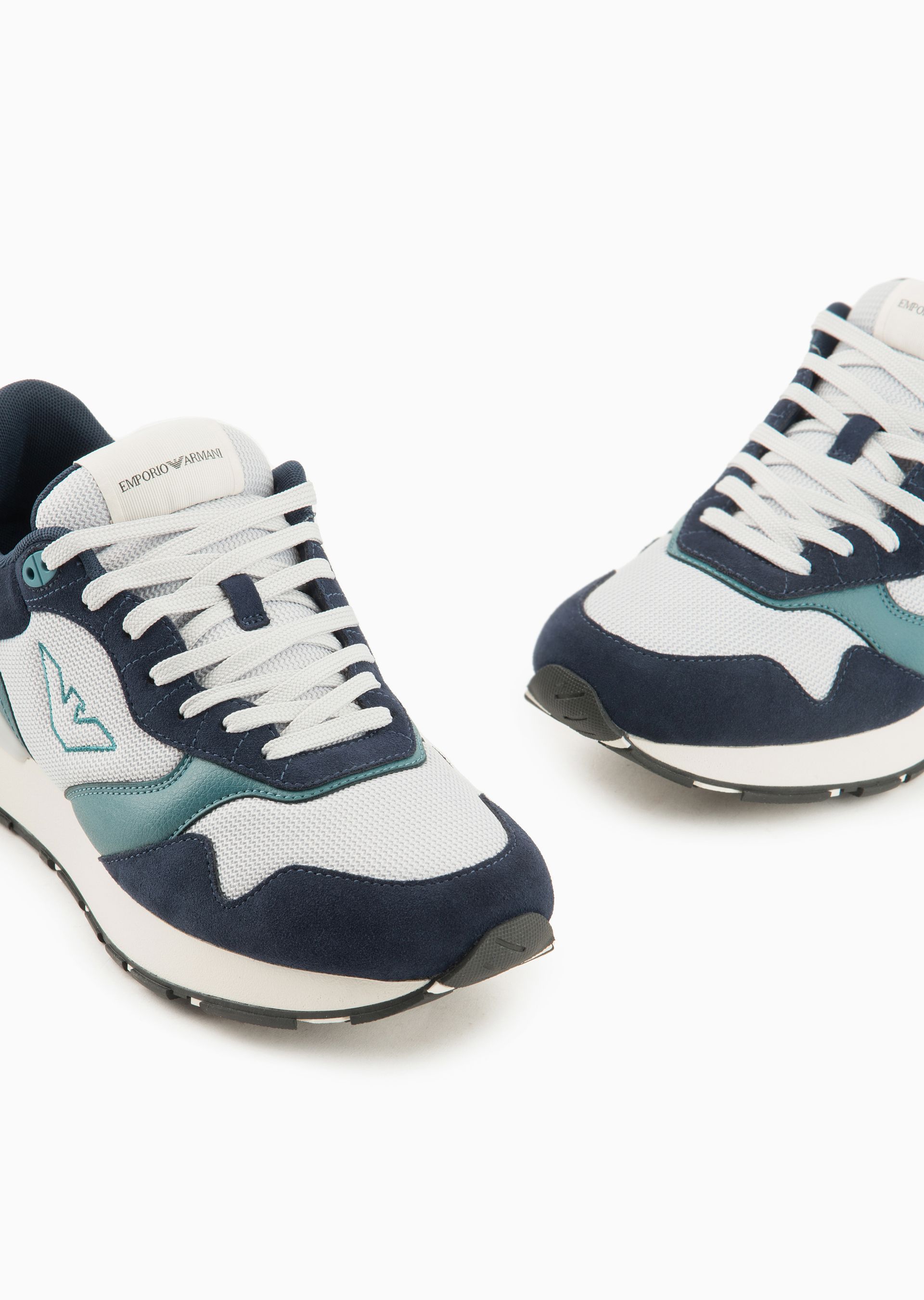 Emporio Armani Lace Up Sneakers In White