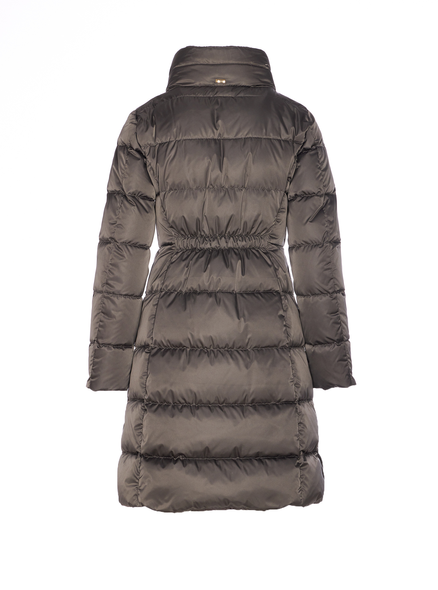 Herno Long Padded Down Jacket With High Collar In Black