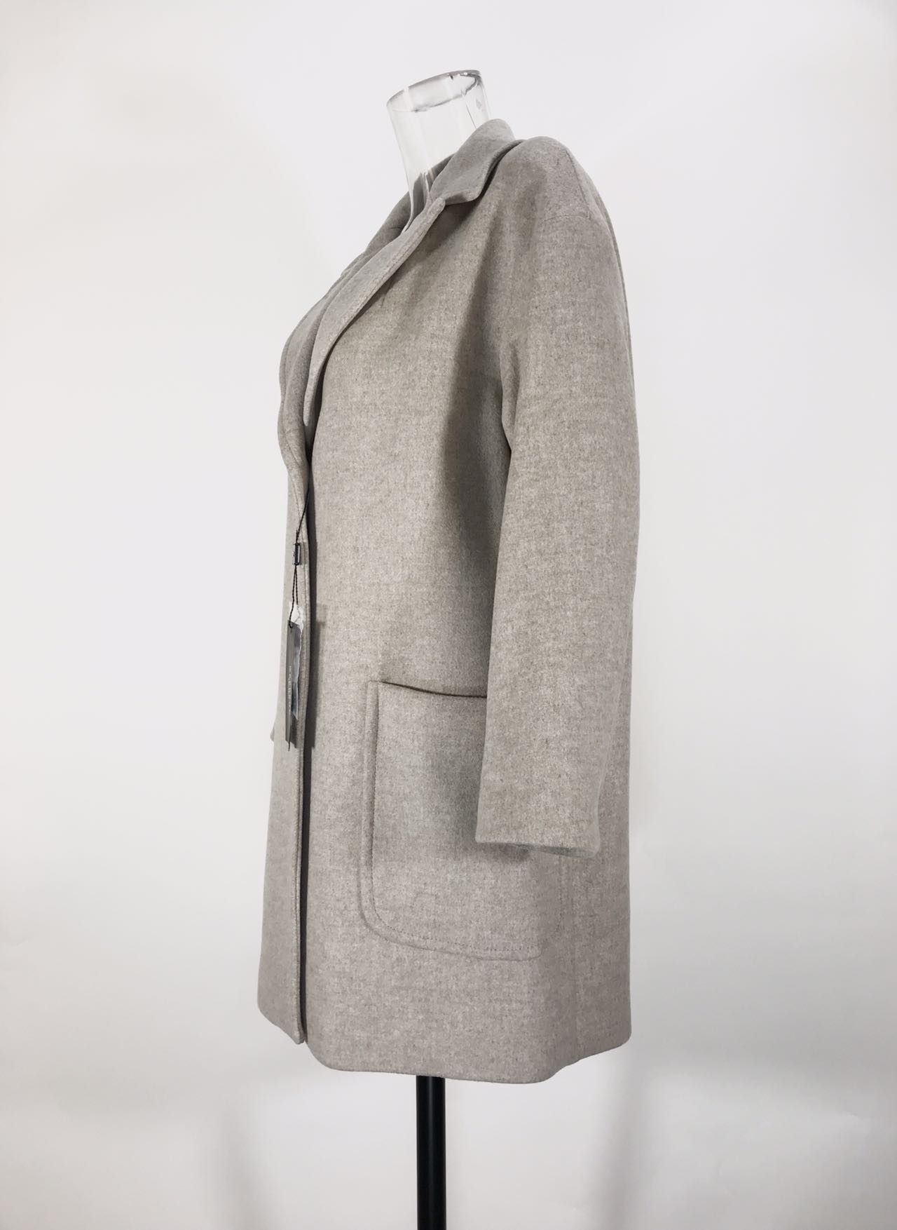 Weekend Max Mara Long-sleeved Lapel Coat In Gray