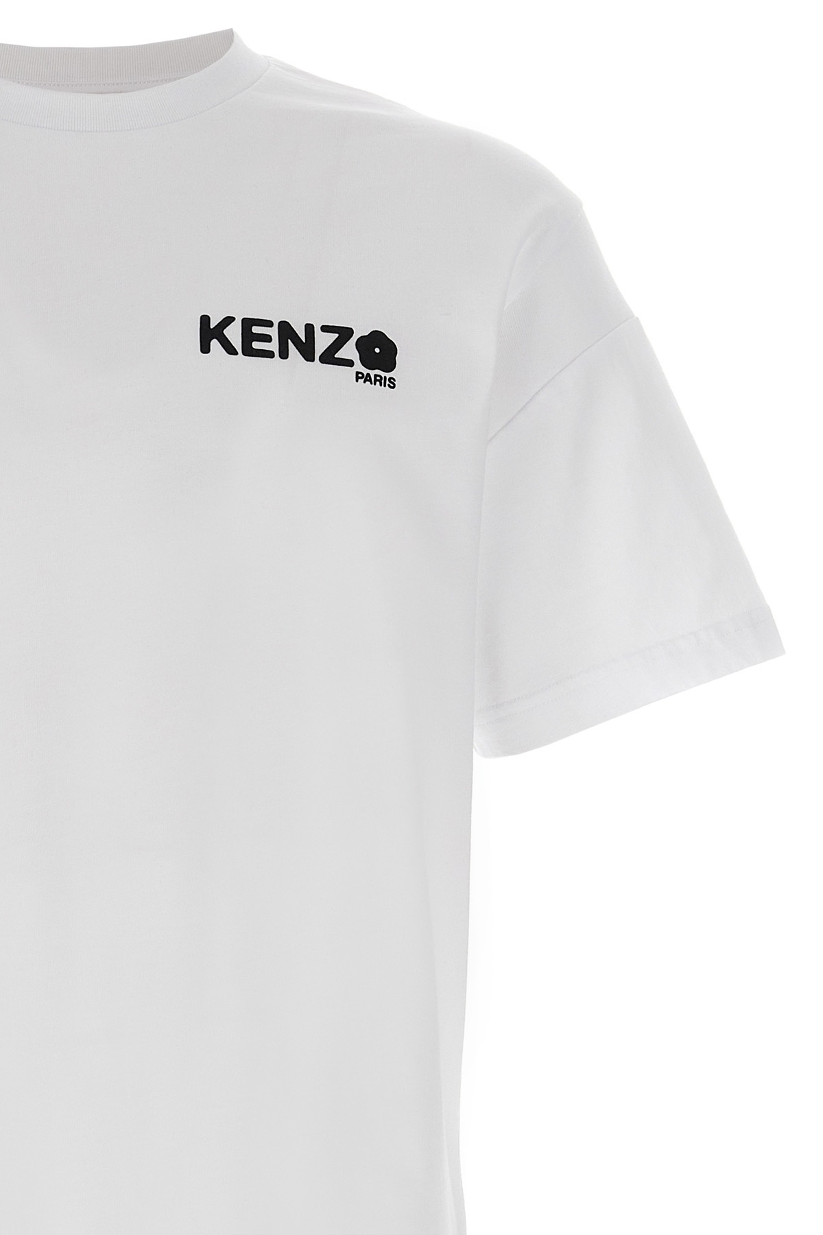 Kenzo White Classic T-shirt With Contrasting Logo Print In Cotton In White