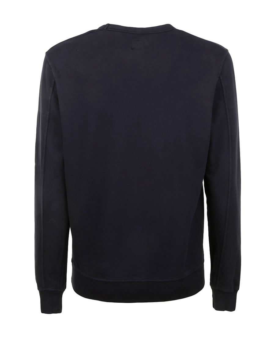 C.p. Company Cp Company Diagonal Raised Fleece Crew Neck Lens Sweatshirt In Black
