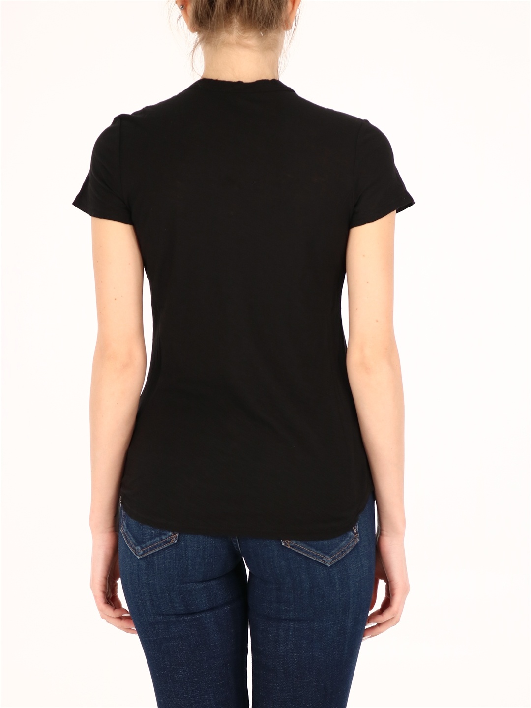James Perse Sheer Slub Crew Neck Tee In Black