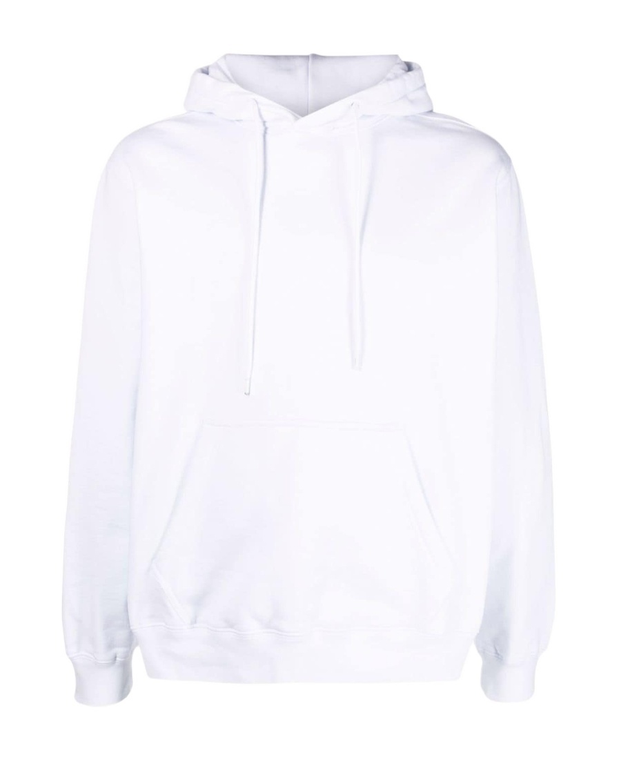 Msgm Logo-print Hooded Jumper In White