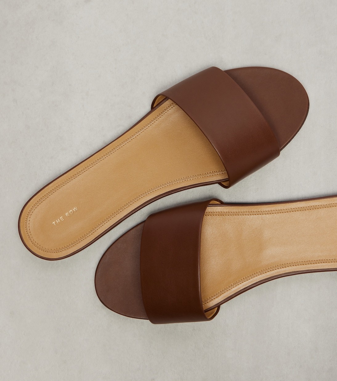 The Row Signum Leather Slides In Multi