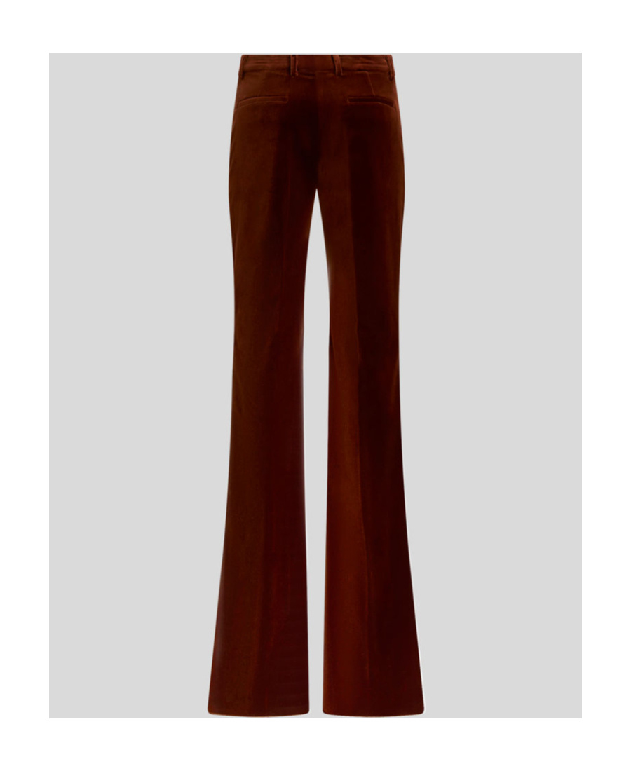 Etro Flared Velvet Trousers In Brown