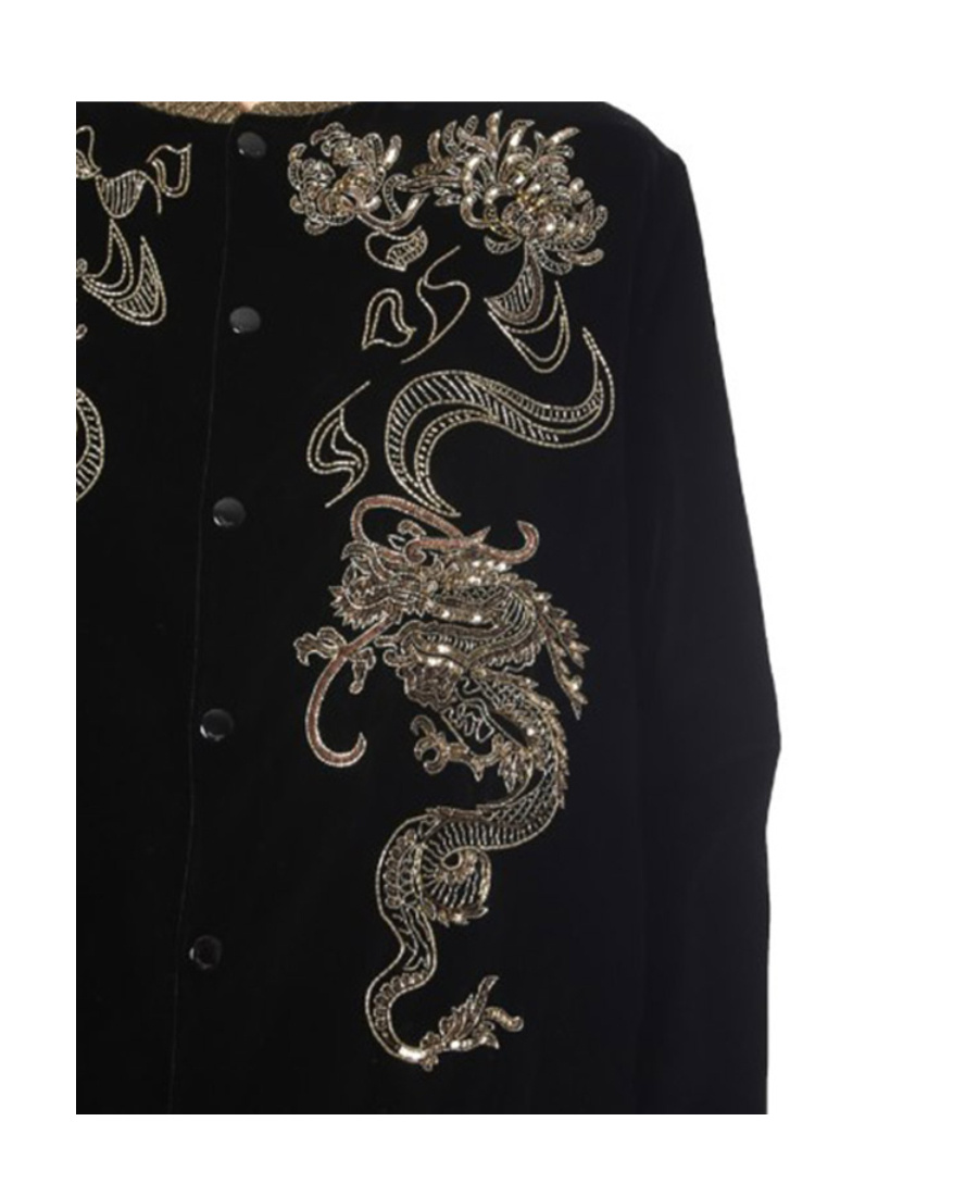 Saint Laurent Long-sleeved Pilot Baseball Casual Jacket In Black