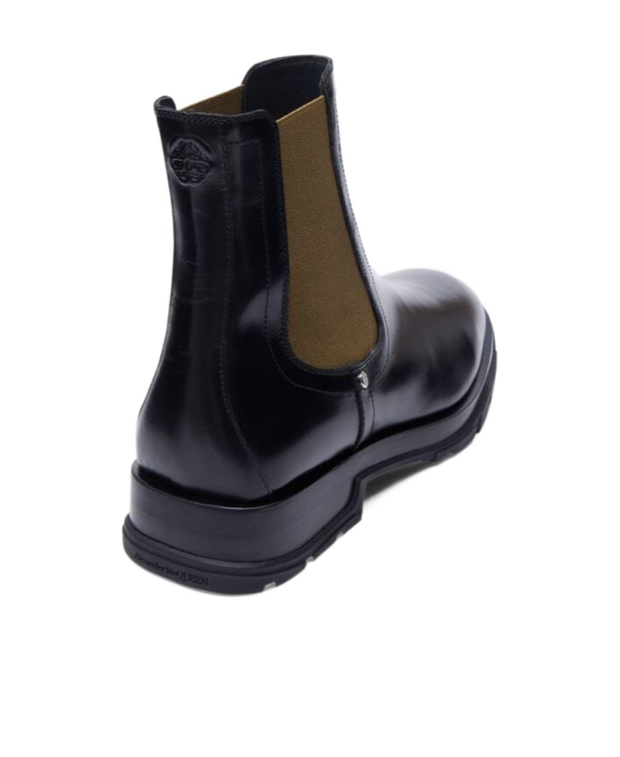 Alexander Mcqueen Leather Chelsea Boots In Black