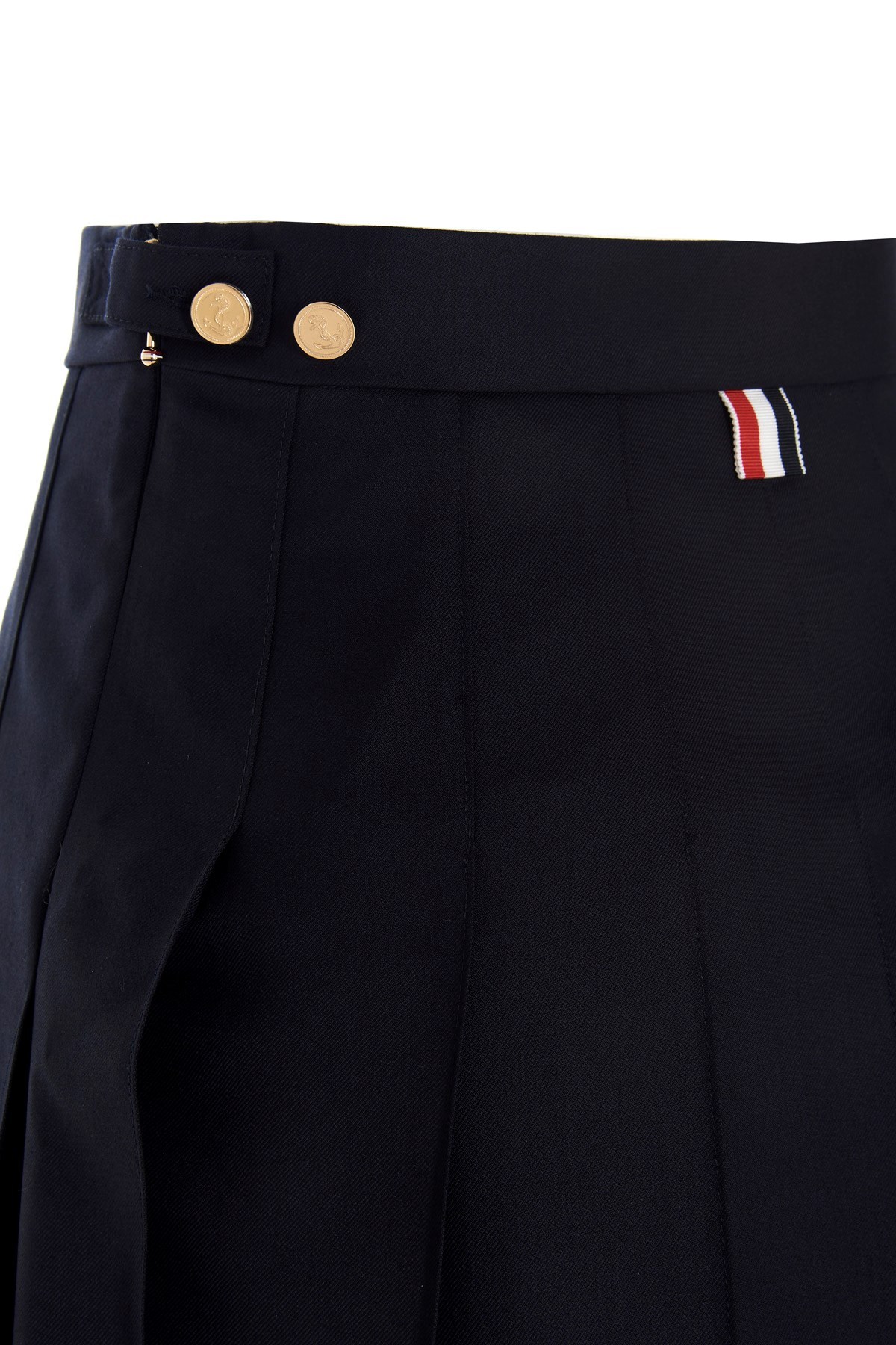 Thom Browne Graphite Wool Mini Skirt For Women In Black