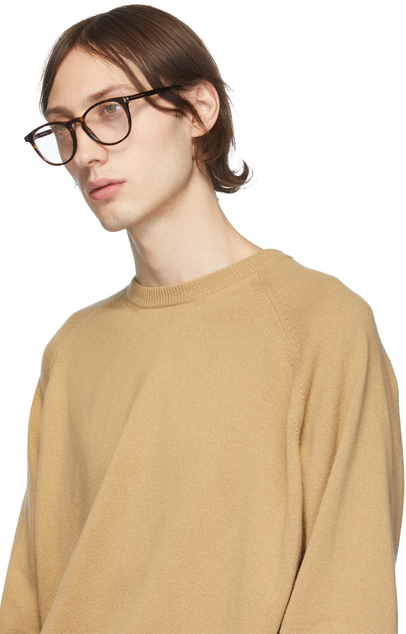 Tom Ford Eyewear Round Frame Glasses In Brown