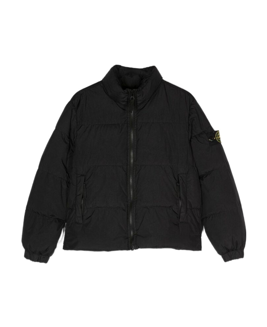 Stone Island Compass-motif Padded Jacket In Black