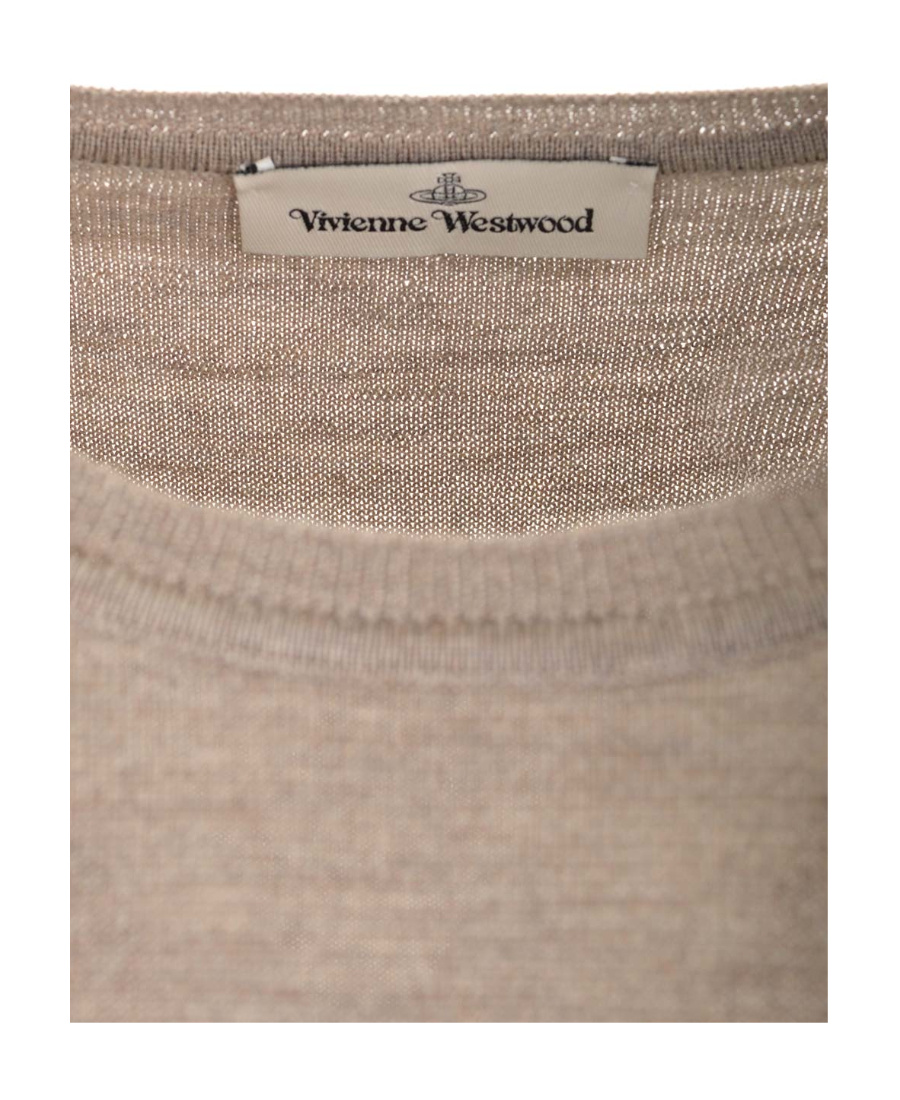 Vivienne Westwood Orb-embroidered Virgin-wool Jumper In Nude
