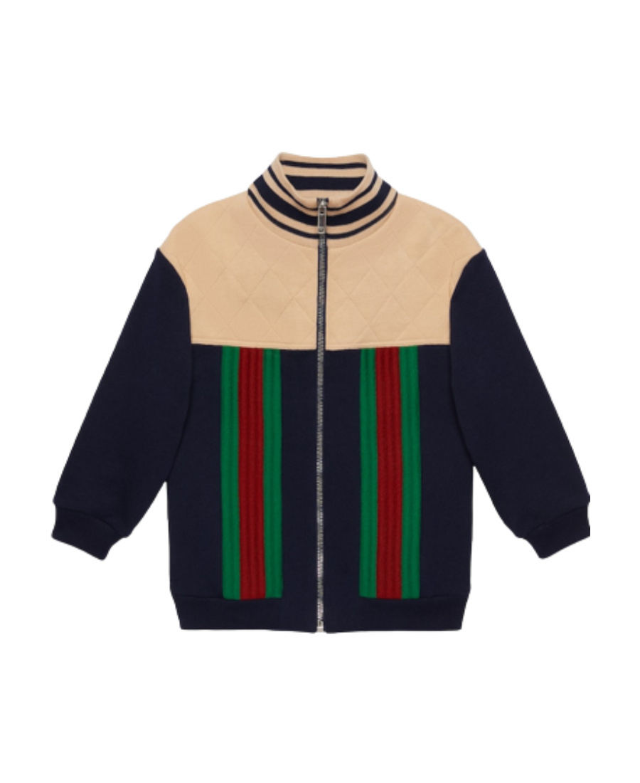 Gucci Zip-up Panelled Bomber Jacket In Black