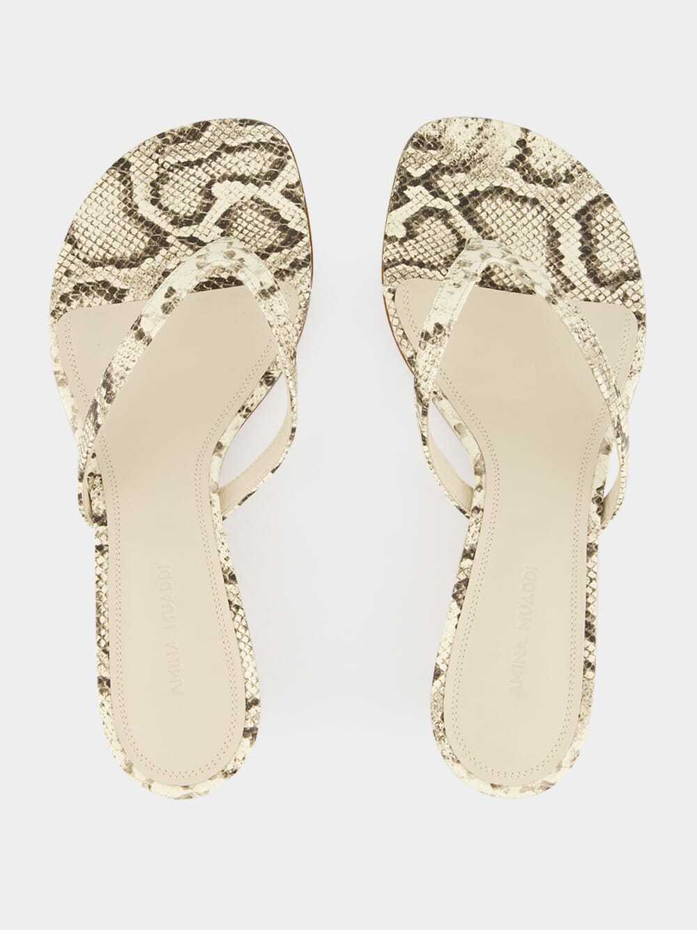 Amina Muaddi Open-toe High-heeled Sandals In Brown