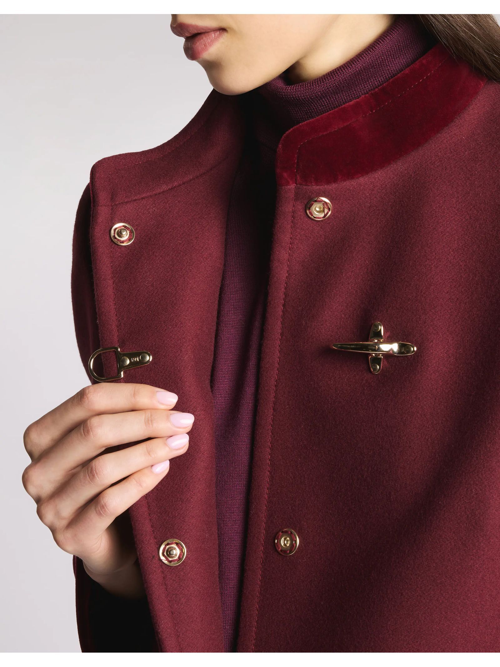 Fay Velvet-trim Coat In Multi