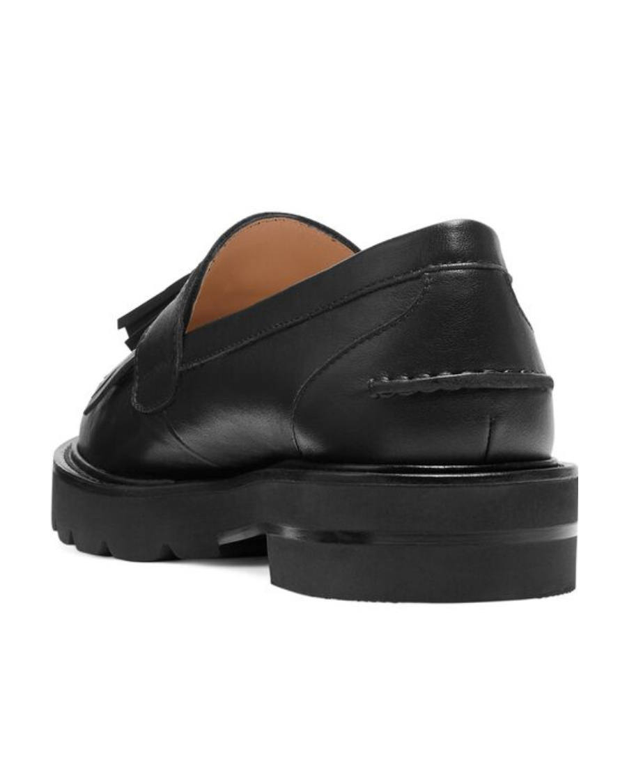 Stuart Weitzman Mila Lift Tassel-embellished Loafers In Black