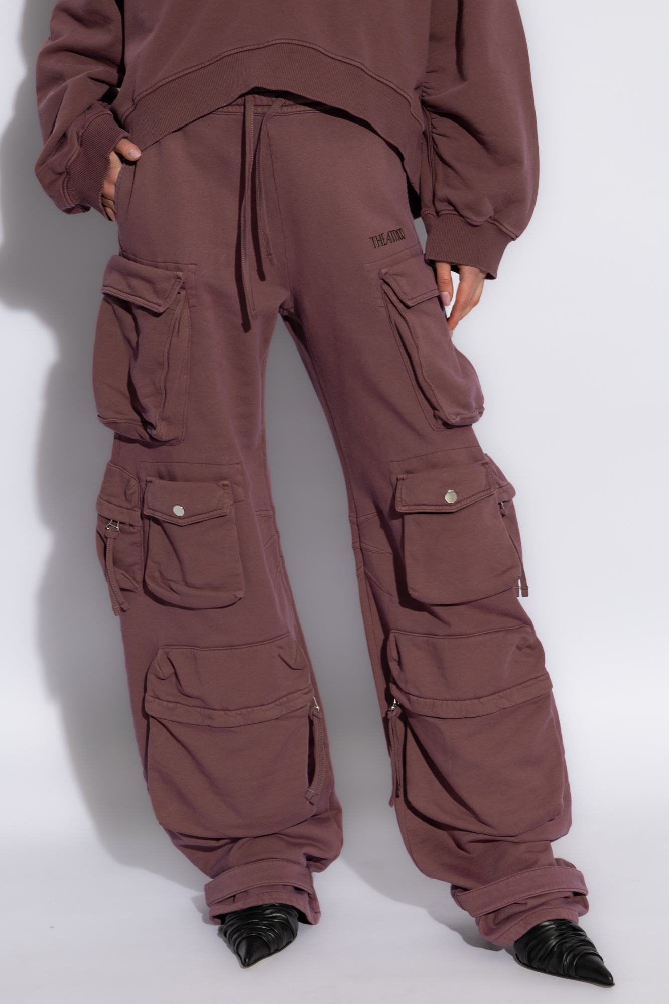 Attico Elastic Waist Sweatpants In Red