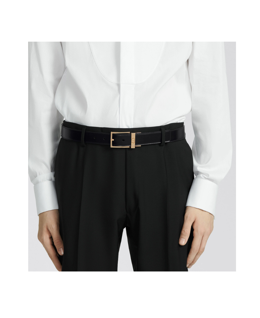Dior Logo Detailed Buckled Belt In Black