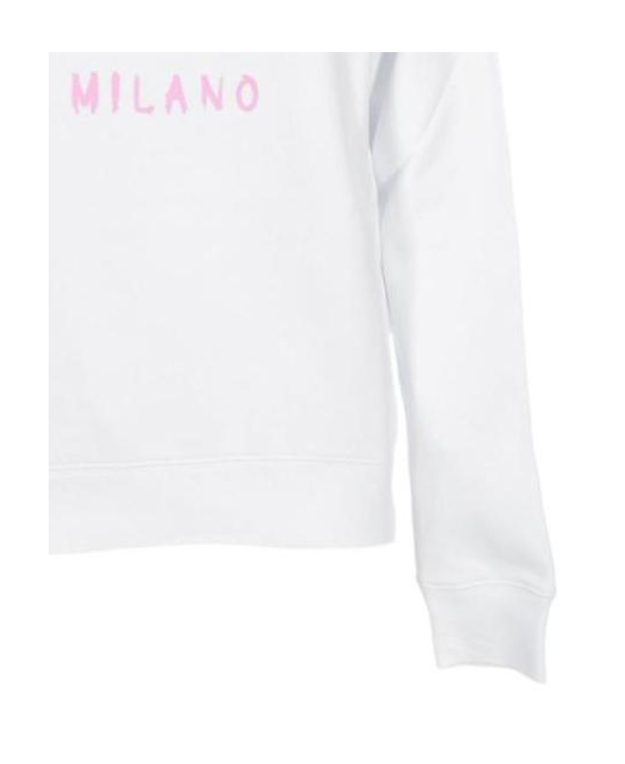 Msgm Logo-print Long-sleeve Sweatshirt In White