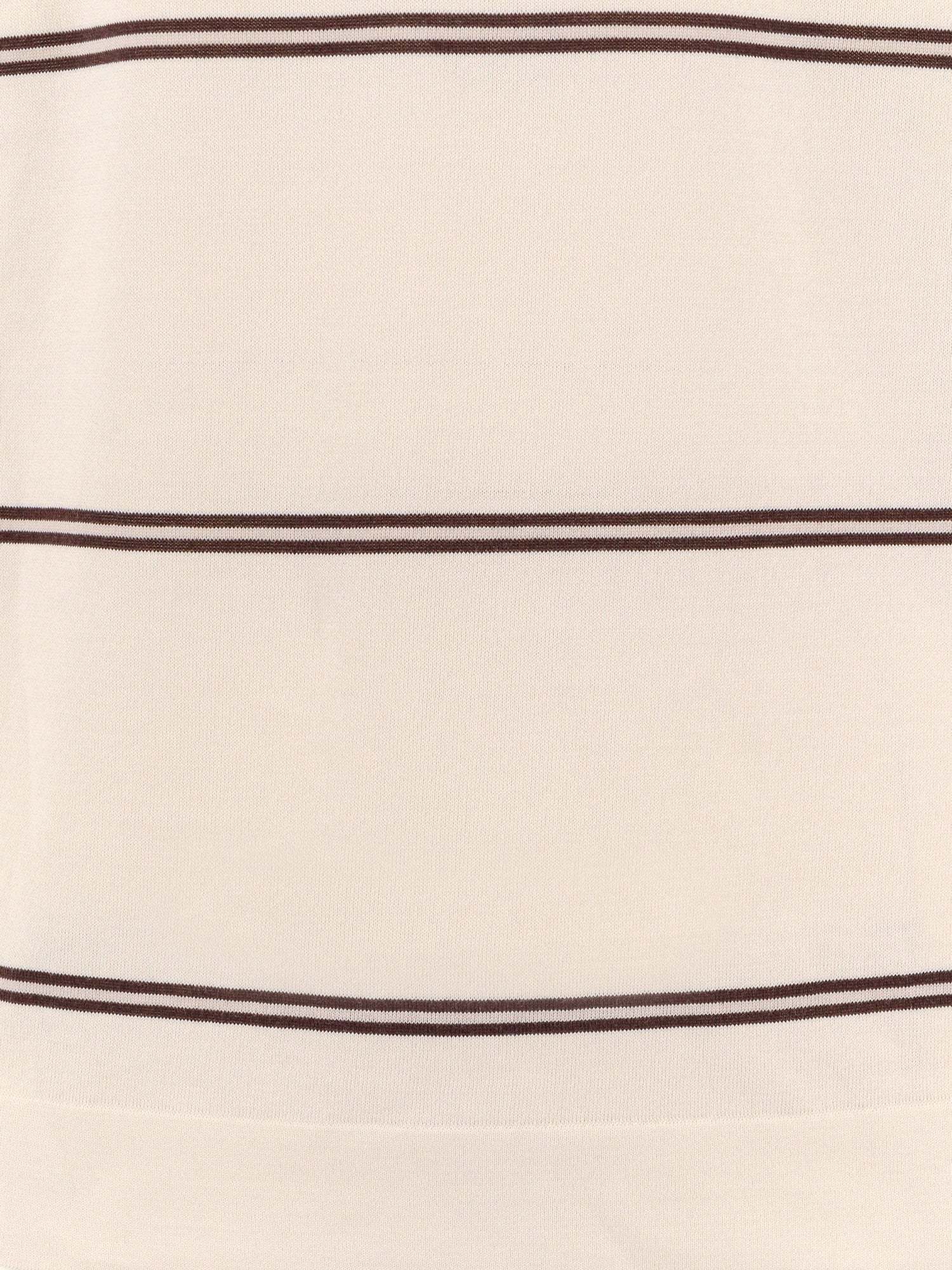 Brunello Cucinelli Striped Crewneck T-shirt In Nude