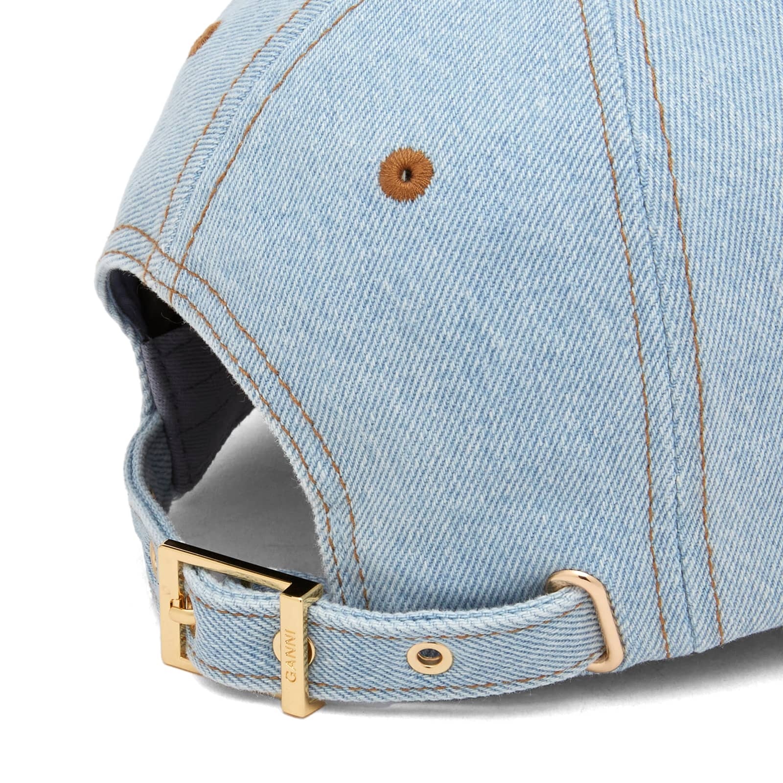 Shop Ganni Denim Cap In Blue