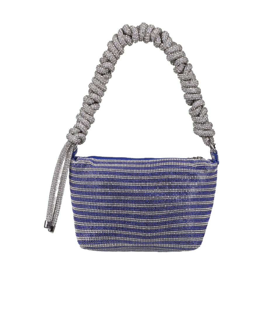 Kara Crystal Decorated Shoulder Bag In Gray