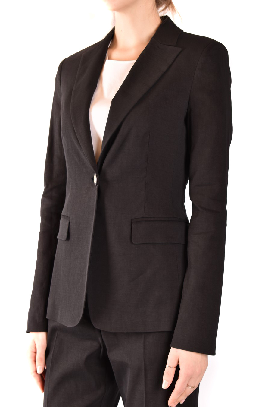 Pinko Farida Silk-blend Tailored Shirt With Notched Lapel In Black